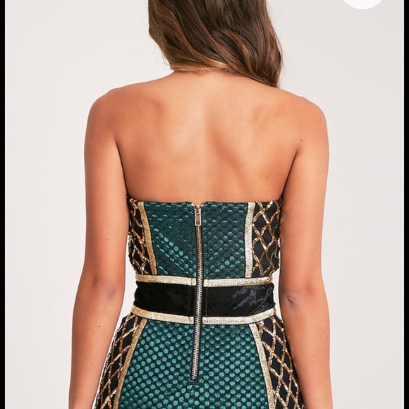 PRETTYLITTLETHING emerald green bodycon dress - Picture 3 of 6